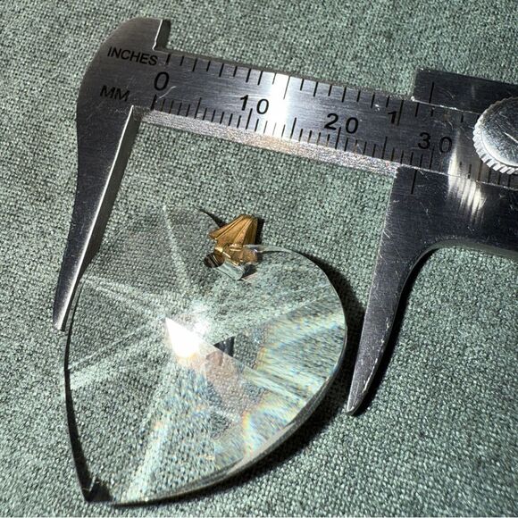 Large Faceted Crystal Heart Pendant with Gold-Tone Bail – 1.5” - Picture 10 of 17